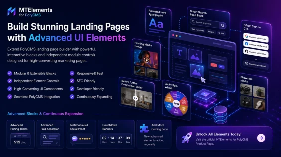 MTElements for PolyCMS - Advanced Landing Page Elements Module
